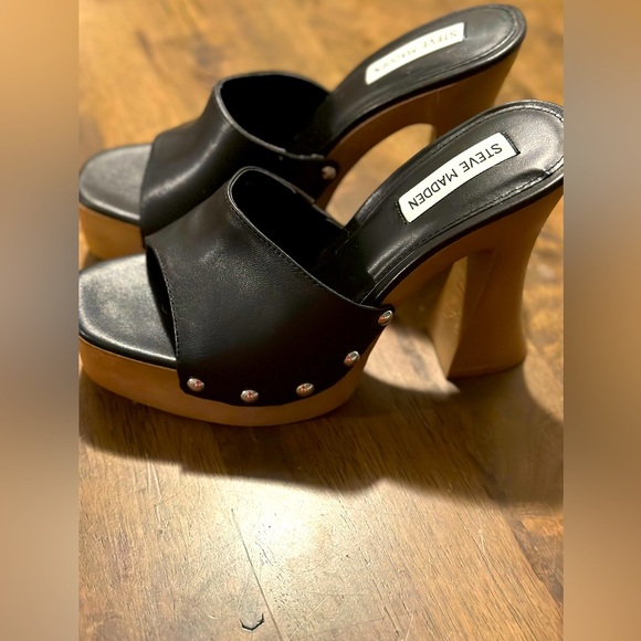 Steve Madden Leather platform Heel EUC size 8.5 - Picture 1 of 8